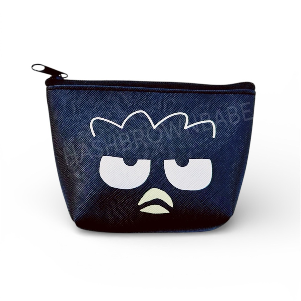 Sanrio Badtz Maru Black Zipper Mini Pouch, Cute Kawaii Purse Bag Accessories
